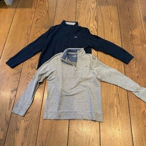 Navy and Gray quarter-zip Pullovers